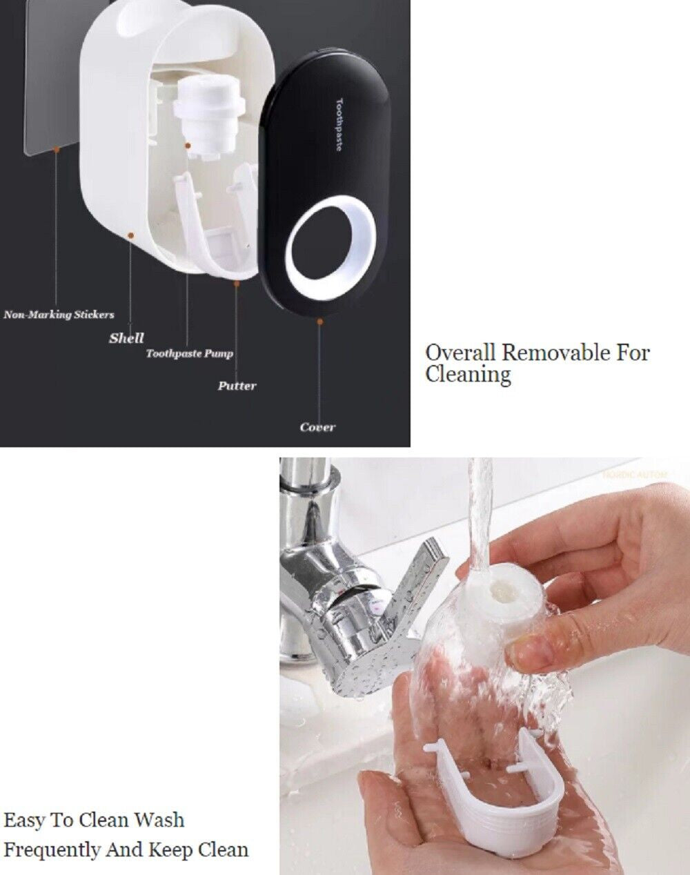 Wall Mounted Automatic Toothpaste Dispenser - Holder Squeezer for Bathroom Home